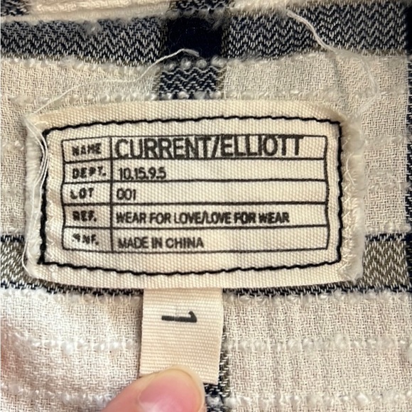 CURRENT ELLIOT Perfect Shirt in Gable Green Woodland Textured Plaid Shirt Size 1 - Picture 9 of 15